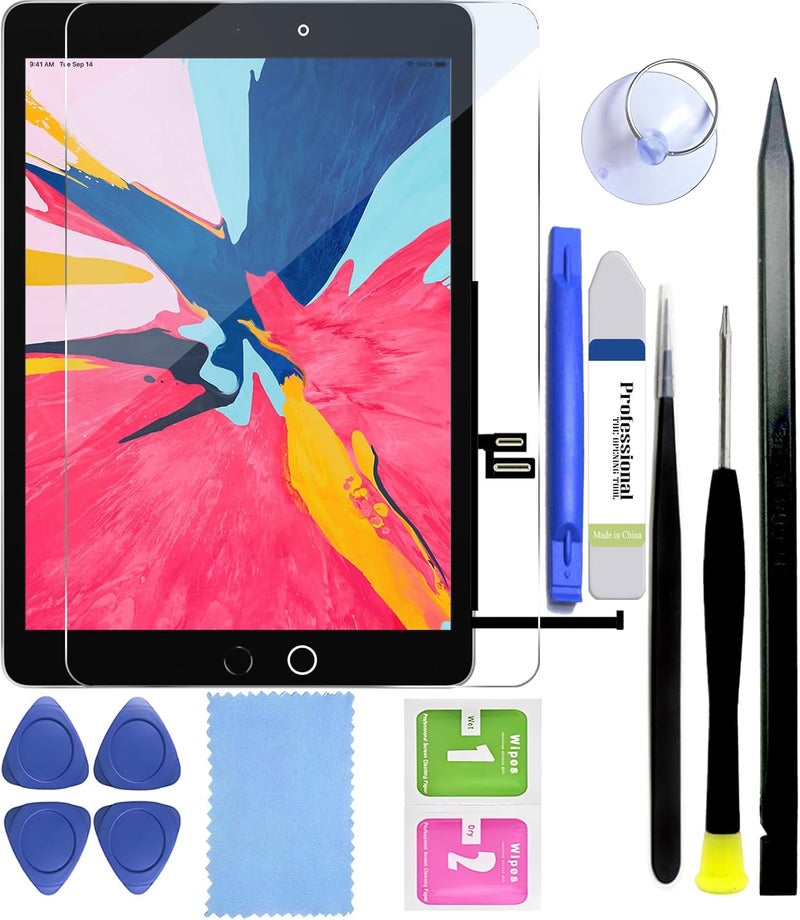 DATTON for iPad 7 8 Gen(7/8th Generation 2019/2020) A2197 A2198 A2200 A2270 A2428 A2429 A2430 10.2” Touch Digitizer Glass Pre-Adhesive Home Button Screen Replacement Kit, Protector&Repair Tools (No LCD) - Image 1